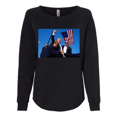 Donald Trump Photo After The Shooting At His Rally Womens California Wash Sweatshirt