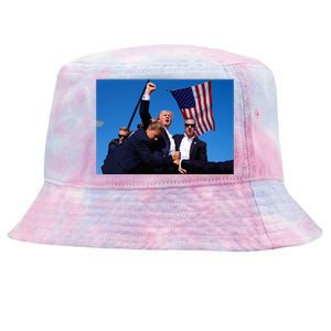 Donald Trump Photo After The Shooting At His Rally Tie-Dyed Bucket Hat