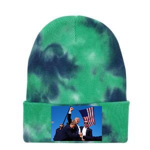 Donald Trump Photo After The Shooting At His Rally Tie Dye 12in Knit Beanie