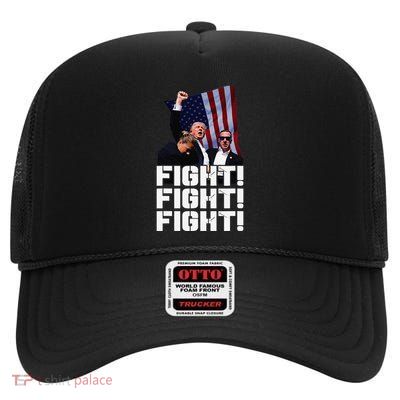 Donald Trump Photo After The Shooting At His Rally High Crown Mesh Back Trucker Hat