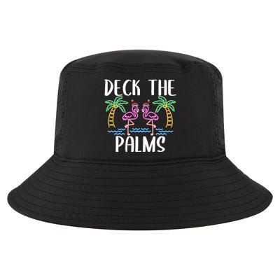 Deck The Palms Flamingo Christmas Tree Merry Christmas Gift Cool Comfort Performance Bucket Hat