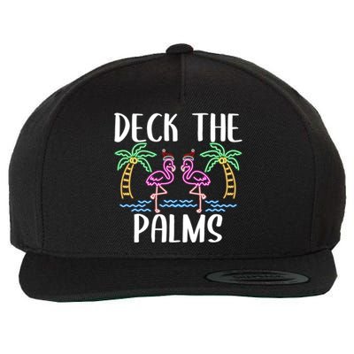 Deck The Palms Flamingo Christmas Tree Merry Christmas Gift Wool Snapback Cap