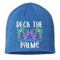 Deck The Palms Flamingo Christmas Tree Merry Christmas Gift Sustainable Beanie