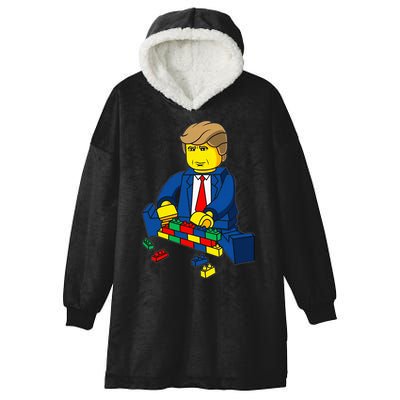 Donald Trump Presidential Building Brick Wall Hooded Wearable Blanket