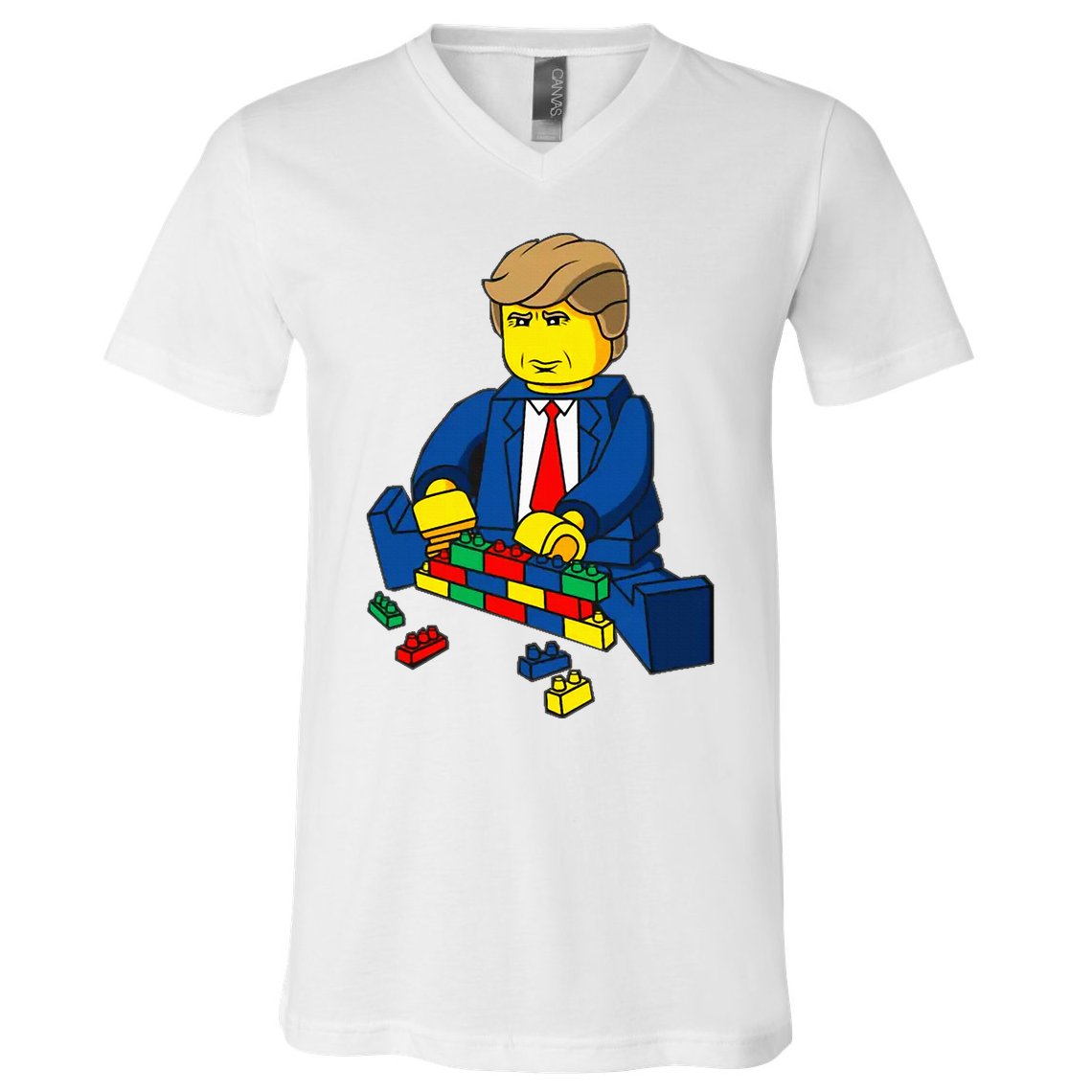 Donald Trump Presidential Building Brick Wall V-Neck T-Shirt