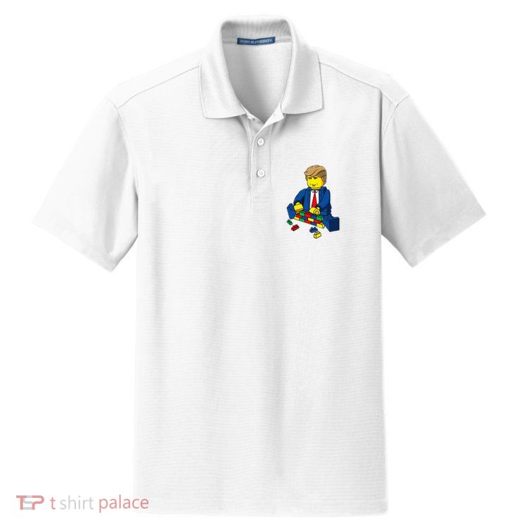 Donald Trump Presidential Building Brick Wall Dry Zone Grid Polo