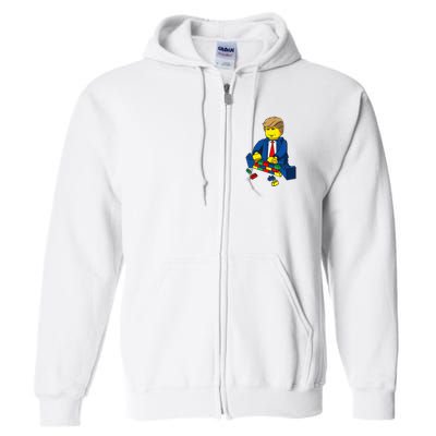 Donald Trump Presidential Building Brick Wall Full Zip Hoodie