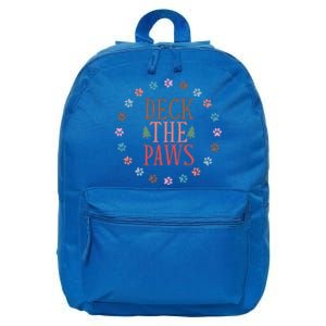 Deck The Paws Dog Lover Xmas Tree Funny Christmas Dog Saying Gift 16 in Basic Backpack