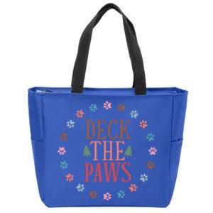 Deck The Paws Dog Lover Xmas Tree Funny Christmas Dog Saying Gift Zip Tote Bag