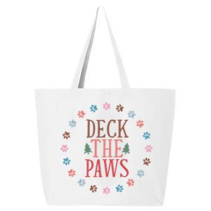 Deck The Paws Dog Lover Xmas Tree Funny Christmas Dog Saying Gift 25L Jumbo Tote