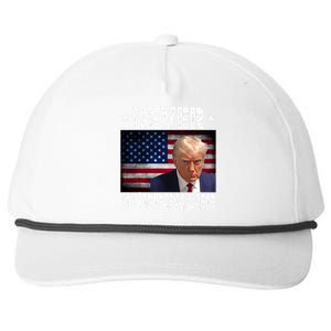 Donald Trump President Mugshot Never Surrender USA Flag Snapback Five-Panel Rope Hat