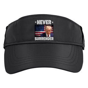 Donald Trump President Mugshot Never Surrender USA Flag Adult Drive Performance Visor