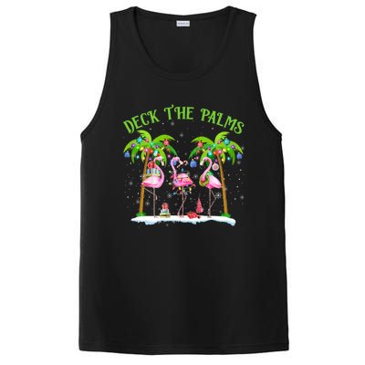 Deck The Palms Flamingo Tropical Christmas Lights Palm Tree Gift PosiCharge Competitor Tank