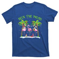 Deck The Palms Flamingo Tropical Christmas Lights Palm Tree Gift T-Shirt