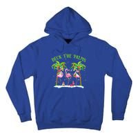 Deck The Palms Flamingo Tropical Christmas Lights Palm Tree Gift Tall Hoodie