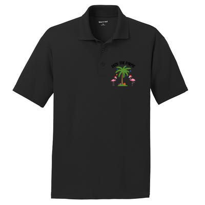 Deck The Palms Funny Christmas Palm Tree Flamingo Gift PosiCharge RacerMesh Polo