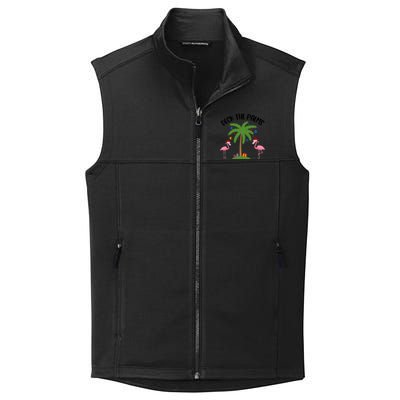 Deck The Palms Funny Christmas Palm Tree Flamingo Gift Collective Smooth Fleece Vest