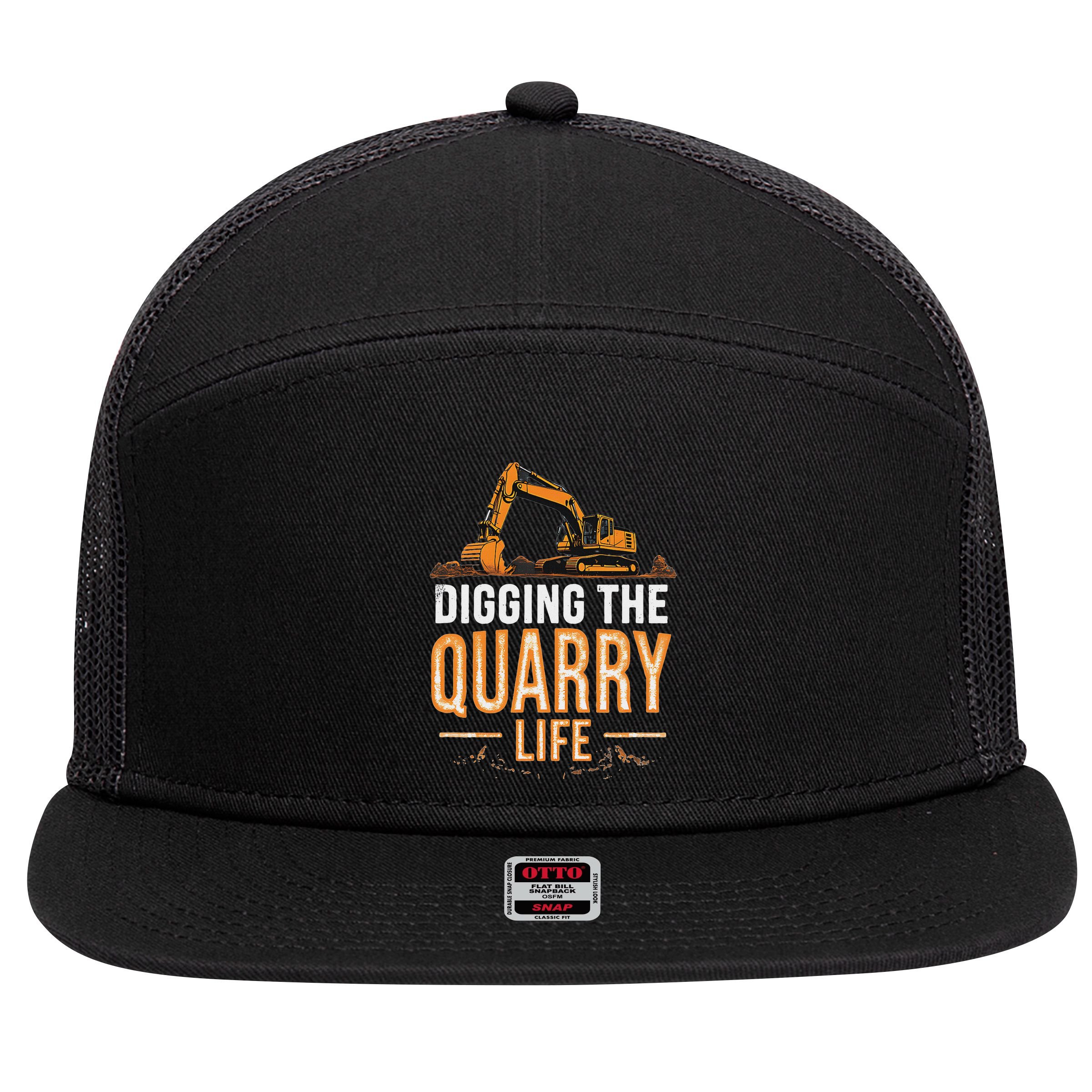 Digging The Quarry Life Excavation 7 Panel Mesh Trucker Snapback Hat