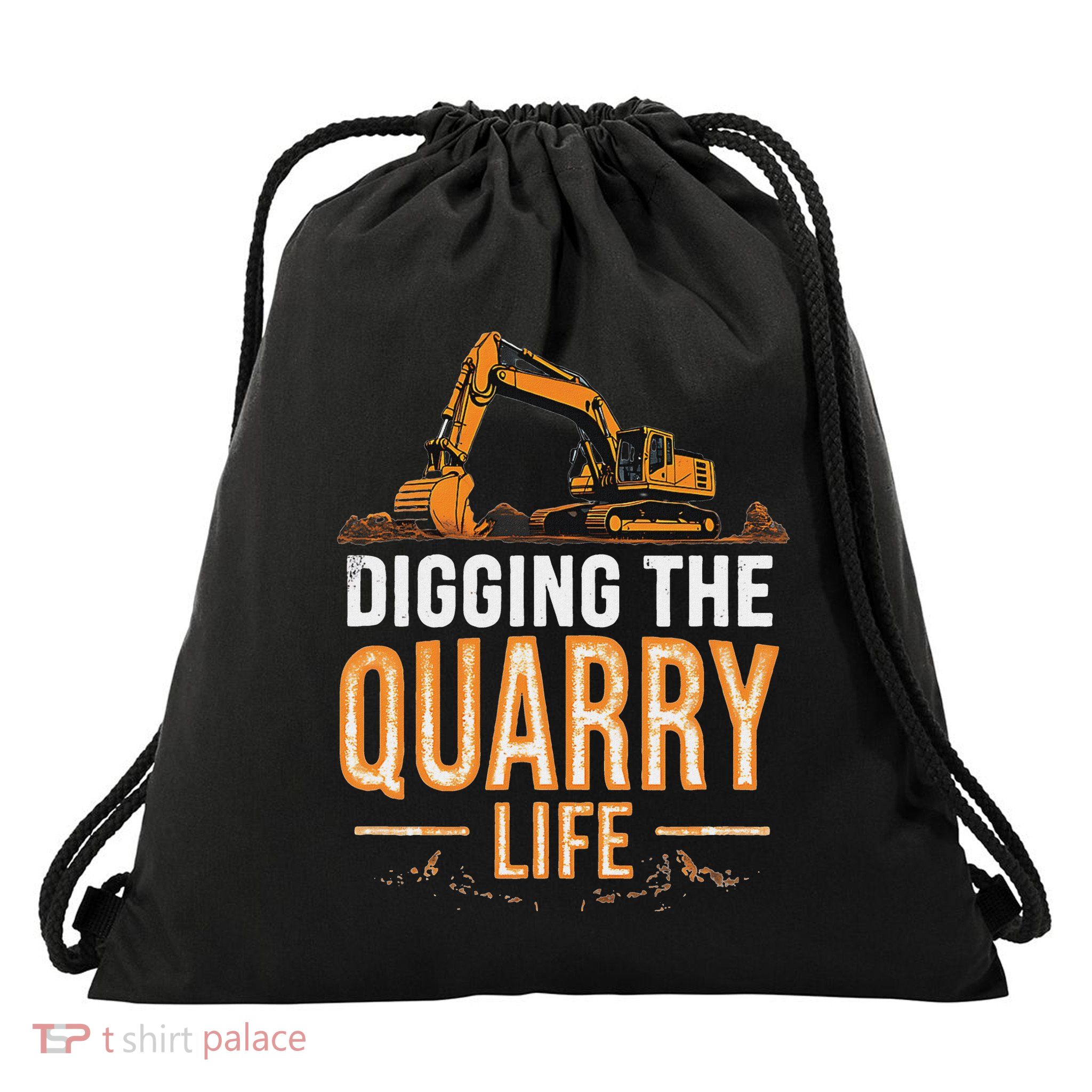 Digging The Quarry Life Excavation Drawstring Bag