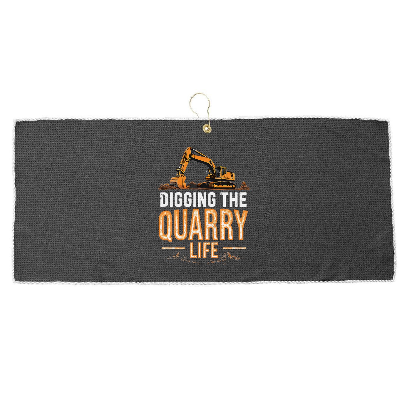 Digging The Quarry Life Excavation Large Microfiber Waffle Golf Towel