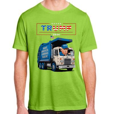 Donald Trump Rides In Garbage Truck Garbage For Trump Adult ChromaSoft Performance T-Shirt