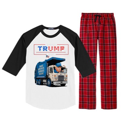 Donald Trump Rides In Garbage Truck Garbage For Trump Raglan Sleeve Pajama Set