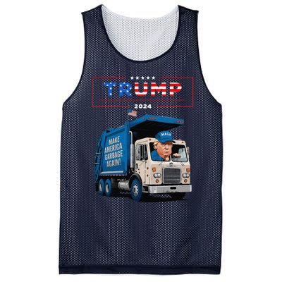 Donald Trump Rides In Garbage Truck Garbage For Trump Mesh Reversible Basketball Jersey Tank