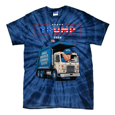 Donald Trump Rides In Garbage Truck Garbage For Trump Tie-Dye T-Shirt