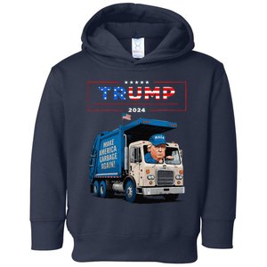 Donald Trump Rides In Garbage Truck Garbage For Trump Toddler Hoodie