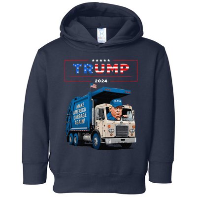 Donald Trump Rides In Garbage Truck Garbage For Trump Toddler Hoodie