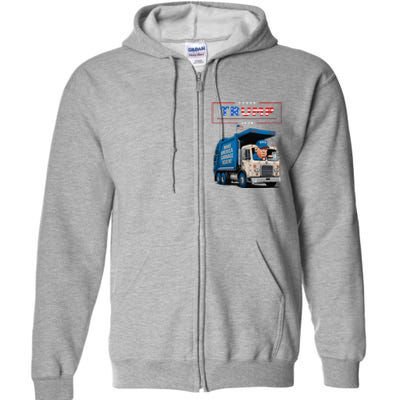 Donald Trump Rides In Garbage Truck Garbage For Trump Full Zip Hoodie