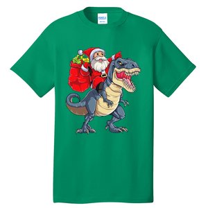 Dinosaur T Rex Christmas Santa Xmas Squad Tall T-Shirt