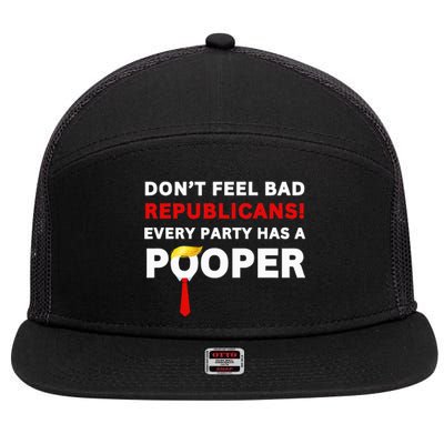 Donald Trump Republican Party Pooper Anti Trump 2024 Loser 7 Panel Mesh Trucker Snapback Hat