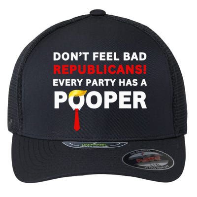 Donald Trump Republican Party Pooper Anti Trump 2024 Loser Flexfit Unipanel Trucker Cap