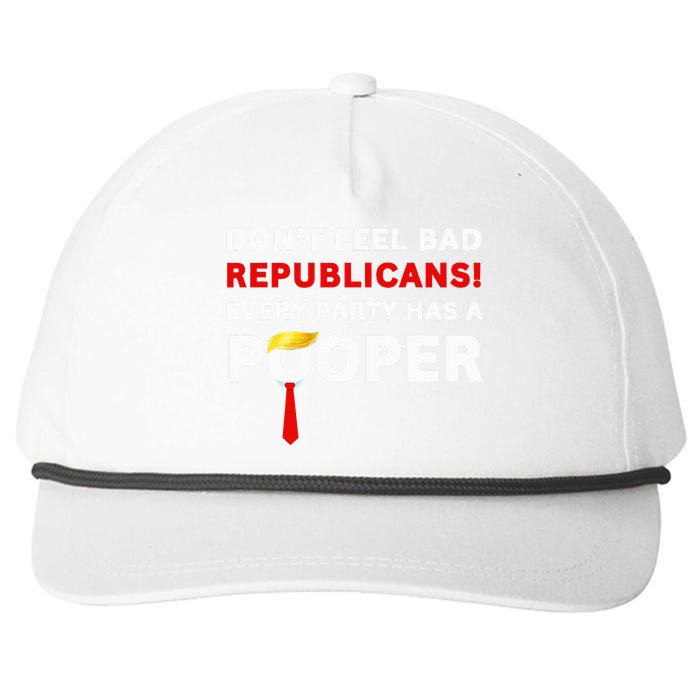 Donald Trump Republican Party Pooper Anti Trump 2024 Loser Snapback Five-Panel Rope Hat