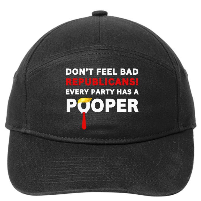 Donald Trump Republican Party Pooper Anti Trump 2024 Loser 7-Panel Snapback Hat