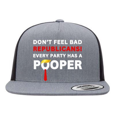 Donald Trump Republican Party Pooper Anti Trump 2024 Loser Flat Bill Trucker Hat