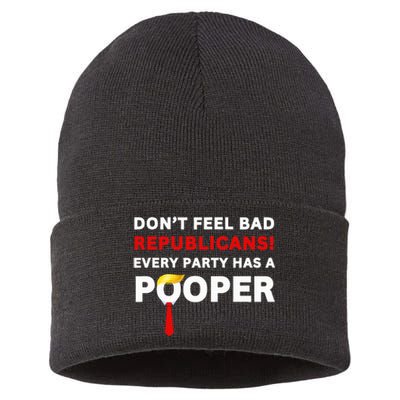 Donald Trump Republican Party Pooper Anti Trump 2024 Loser Sustainable Knit Beanie