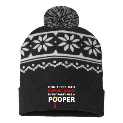 Donald Trump Republican Party Pooper Anti Trump 2024 Loser USA-Made Snowflake Beanie