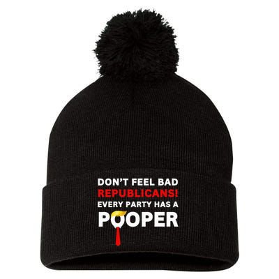 Donald Trump Republican Party Pooper Anti Trump 2024 Loser Pom Pom 12in Knit Beanie