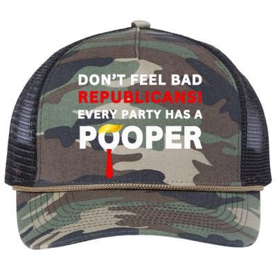 Donald Trump Republican Party Pooper Anti Trump 2024 Loser Retro Rope Trucker Hat Cap