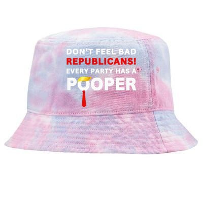 Donald Trump Republican Party Pooper Anti Trump 2024 Loser Tie-Dyed Bucket Hat