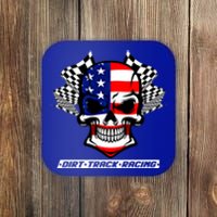 Dirt Track Racing Us Flag Racing Skull Car Racing Gift Coaster