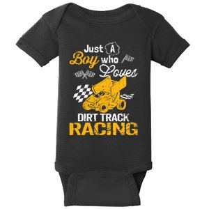 Dirt Track Racing Boy Baby Bodysuit