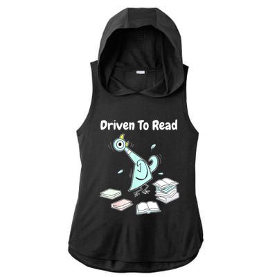 Driven To Read Pigeon Library Reading Books Reader Funny Ladies PosiCharge Tri-Blend Wicking Draft Hoodie Tank