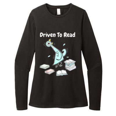 Driven To Read Pigeon Library Reading Books Reader Funny Womens CVC Long Sleeve Shirt