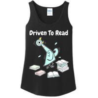 Driven To Read Pigeon Library Reading Books Reader Funny Ladies Essential Tank