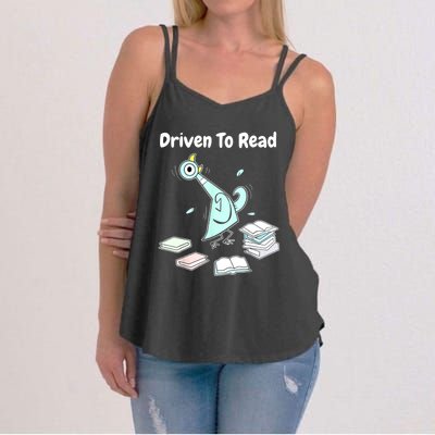 Driven To Read Pigeon Library Reading Books Reader Funny Women's Strappy Tank