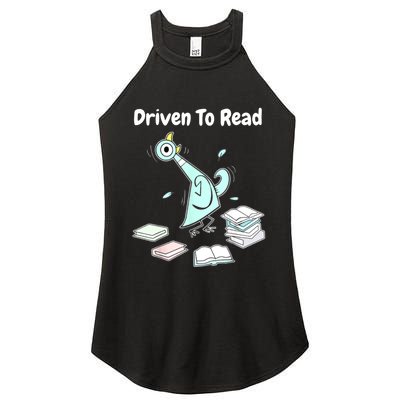 Driven To Read Pigeon Library Reading Books Reader Funny Women's Perfect Tri Rocker Tank