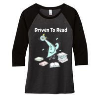 Driven To Read Pigeon Library Reading Books Reader Funny Women's Tri-Blend 3/4-Sleeve Raglan Shirt